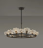 Byrne Satin Black 8 + 4 Light Round G9 Telescopic Light Satin Black & Crystal Shade