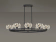 Byrne Satin Black 8 Light Oval G9 Telescopic Light Satin Black & Crystal Shade