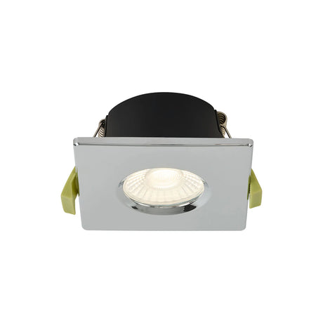 Channon 4/6/8W, Triac Dimmable 4CCT LED Fire Rated Downlight, Chrome Square Fixed, 400-800lm, IP65 DRIVER INC.