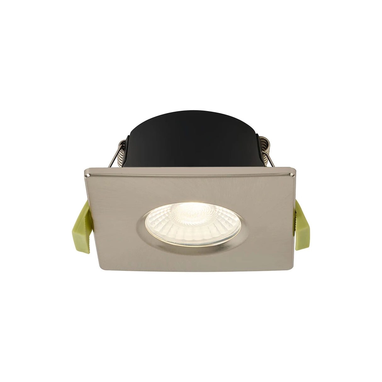 Channon 4/6/8W, Triac Dimmable 4CCT LED Fire Rated Downlight, Satin Nickel Square Fixed, 400-800lm, IP65 DRIVER INC.