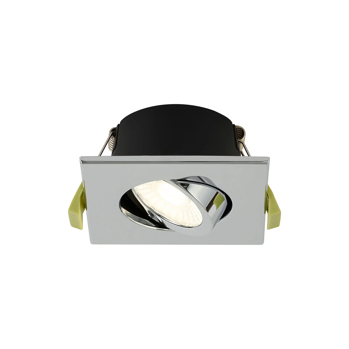 Channon 4/6/8W, Triac Dimmable 4CCT LED Fire Rated Adjustable Downlight, Chrome Square Tilt, 400-800lm, IP65 DRIVER INC.