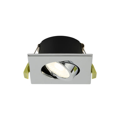 Channon 4/6/8W, Triac Dimmable 4CCT LED Fire Rated Adjustable Downlight, Chrome Square Tilt, 400-800lm, IP65 DRIVER INC.
