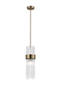 Charlton Single Pendant, 1 Light E14, IP44, Antique Brass/Clear