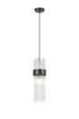 Charlton Single Pendant, 1 Light E14, IP44, Bronze/Clear