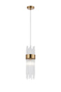 Charlton Single Pendant, 1 Light E14, IP44, Gold/Clear