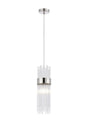 Charlton Single Pendant, 1 Light E14, IP44, Polished Nickel/Clear
