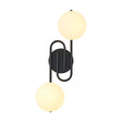 Cherry Wall/Flush Light, 2 x G9, IP44, Satin Black/Opal Glass