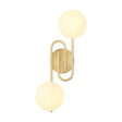 Cherry Wall/Flush Light, 2 x G9, IP44, Satin Brass/Opal Glass