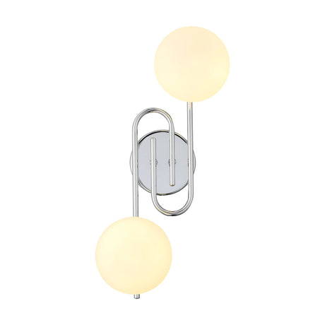 Cherry Wall/Flush Light, 2 x G9, IP44, Polished Chrome/Opal Glass