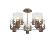 Chisholm Semi Flush Light, 5 x E27, Mocha/Smoke Fade Glass