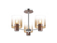 Chisholm Semi Flush Light, 3 x E27, Mocha/Amber Fade Glass