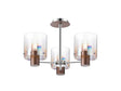 Chisholm Semi Flush Light, 3 x E27, Mocha/Iridescent Fade Glass
