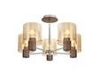 Chisholm Semi Flush Light, 5 x E27, Mocha/Amber Glass