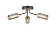Clamp Ceiling, 3 x G9, Satin Black/Gold/Smoked Glass