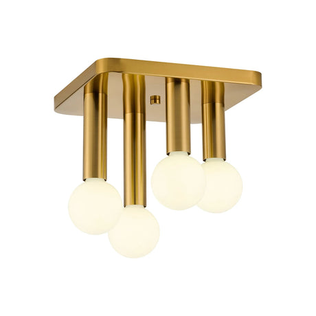 Cohen 4 Light Square Ceiling E27, Antique Gold