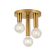 Cohen 3 Light Round Ceiling E27, Antique Gold