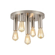Cohen 5 Light Round Ceiling E27, Satin Nickel