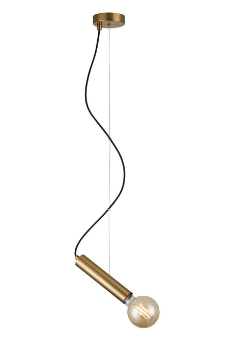 Cohen 1 Light Angled Pendant E27, Antique Gold