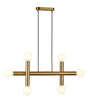Cohen 3 Arm 6 Light Linear Adjustable Pendant/Semi Flush E27, Antique Gold