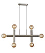 Cohen 3 Arm 6 Light Linear Adjustable Pendant/Semi Flush E27, Satin Nickel