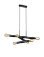 Cohen 3 Arm 6 Light Horizontal Adjustable Pendant E27, Satin Black