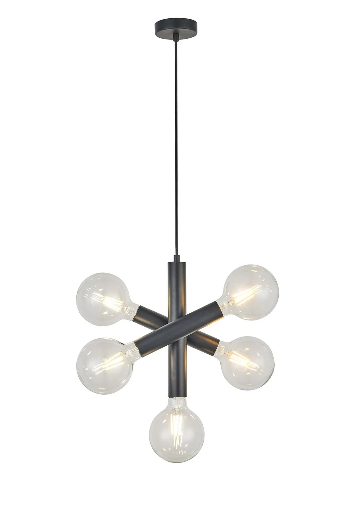 Cohen 3 Arm 5 Light Vertical Adjustable Pendant E27, Satin Black