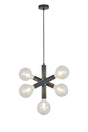Cohen 3 Arm 5 Light Vertical Adjustable Pendant E27, Satin Black