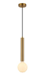 Cohen 1 Light Vertical Pendant E27, Antique Gold