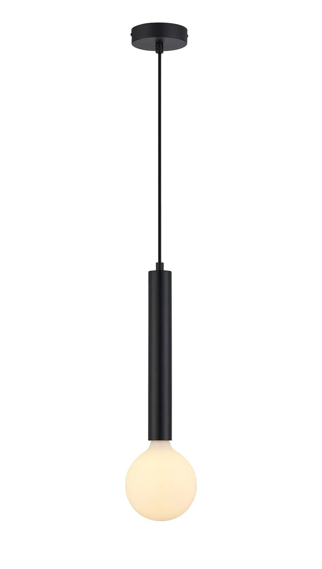 Cohen 1 Light Vertical Pendant E27, Satin Black