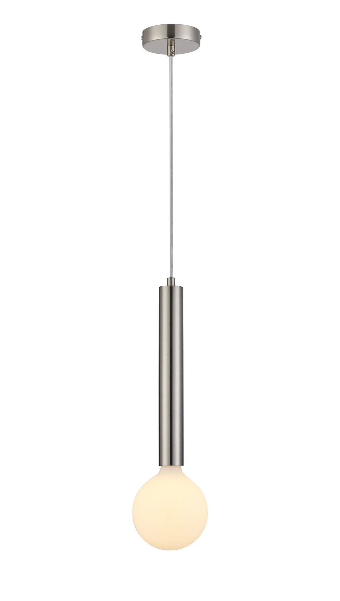 Cohen 1 Light Vertical Pendant E27, Satin Nickel