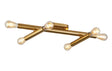 Cohen 3 Arm 6 Light Adjustable Ceiling/Wall E27, Antique Gold