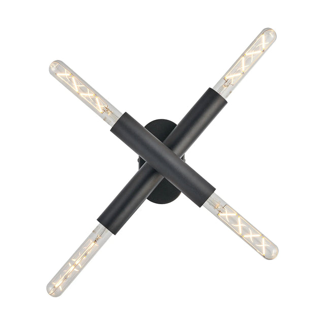 Cohen 2 Arm 4 Light Adjustable Ceiling/Wall E27, Satin Black