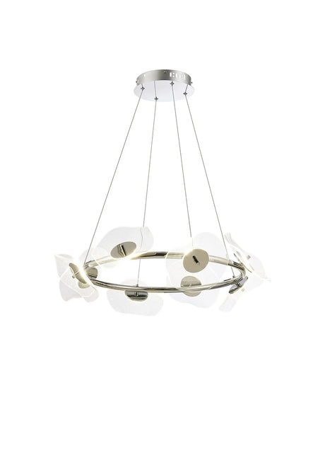 Corner Ring Pendant, 8 x 6W LED, 4000K ,3700lm, Polished Chrome