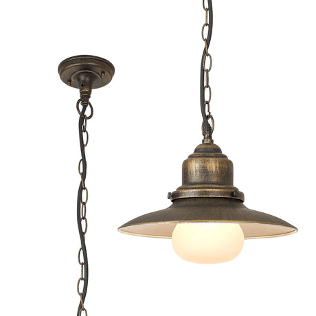 Corrigan Pendant 1 Light IP44 Black/Brushed Gold