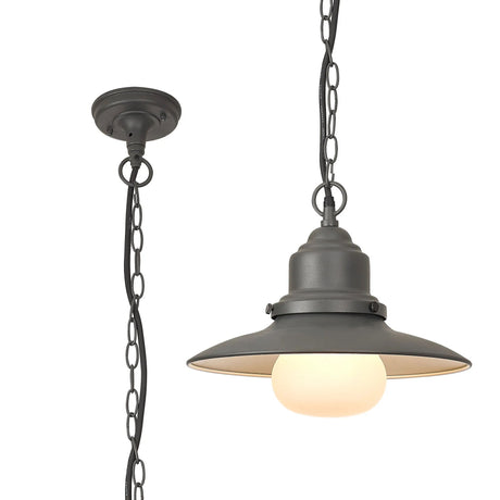 Corrigan Pendant 1 Light IP44 Dark Grey/Black