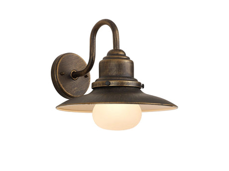Corrigan Wall Lamp 1 Light IP44 Black/Brushed Gold