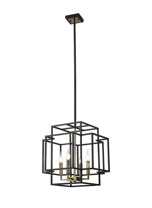 Coton Multi Height Pendant, 4 x E14, Black/Gold