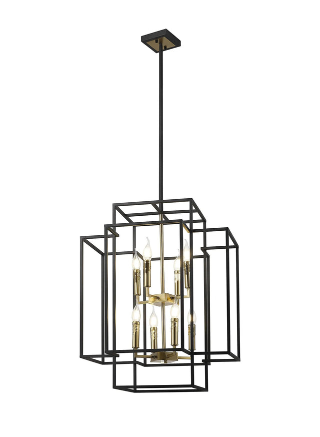 Coton Multi Height Pendant, 8 x E14, Black/Gold