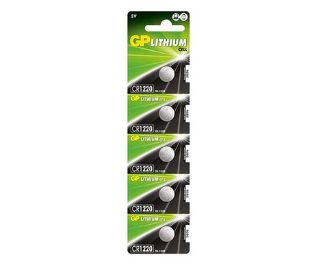 GP Lithium Coin Batteries CR1220 - 5 Pack