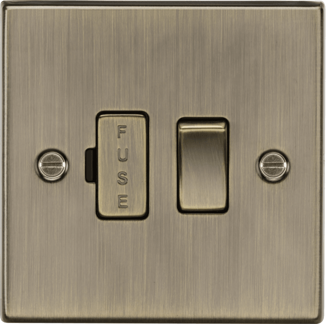 Knightsbridge 13A Switched Fused Spur Unit - Antique Brass CS63AB