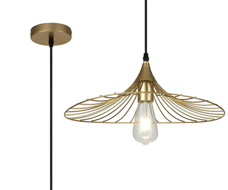 Cummins Shallow Pendant, 1 x E27, Painted Gold
