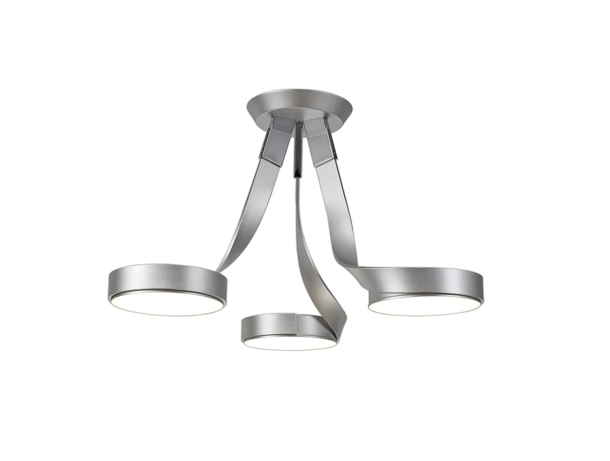 Daniel Semi Flush, 3 x 12W LED, 3000K, Silver/Polished Chrome