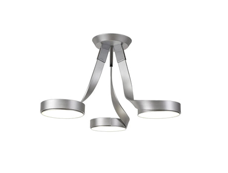 Daniel Semi Flush, 3 x 12W LED, 3000K, Silver/Polished Chrome
