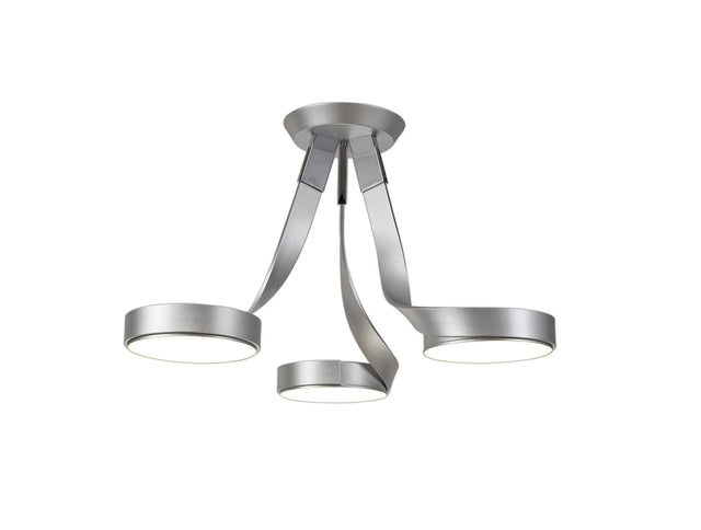 Daniel Semi Flush, 3 x 12W LED, 3000K, Silver/Polished Chrome