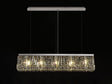 Devine 102x9cm Linear Pendant Chandelier, 5 x E14, Polished Chrome/Crystal