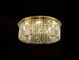 Devine 65cm Round Flush Chandelier, 8 x E14, Gold/Crystal