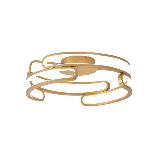 Dossena 47cm Ceiling, 3 Step Dimming, 46W LED, 3000K, 3700lm, Brushed Gold, 3yrs Warranty