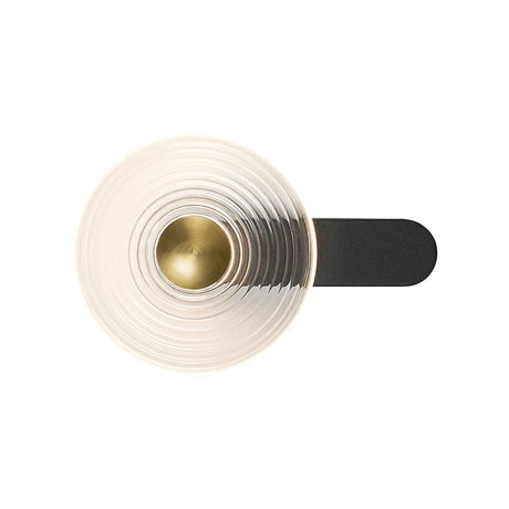 Douglas Wall Lamp, 1 x 7W LED, 3000K, 426lm, Satin Black/Clear/Brass, 3yrs Warranty