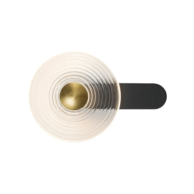Douglas Wall Lamp, 1 x 7W LED, 3000K, 426lm, Satin Black/Clear/Brass, 3yrs Warranty