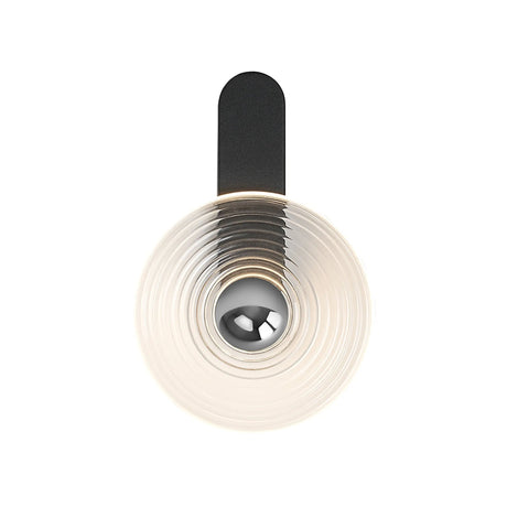 Douglas Wall Lamp, 1 x 7W LED, 3000K, 426lm, Satin Black/Clear/Chrome, 3yrs Warranty